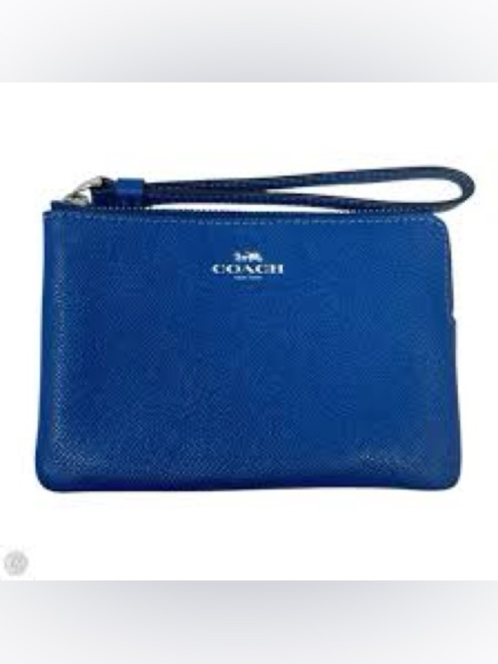 COACH, the blue leather wristlet!